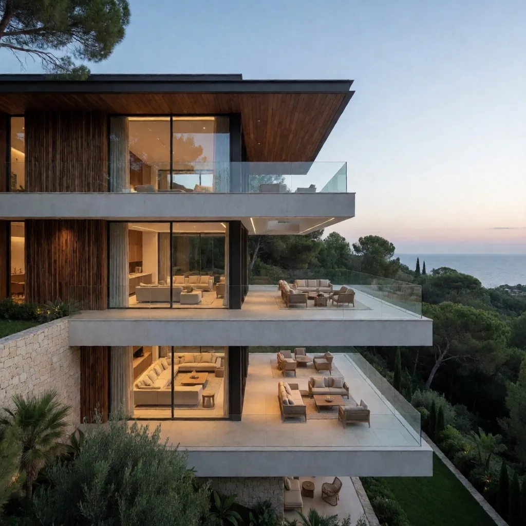 İstanbul manzaralı modern villa dış cephesi
