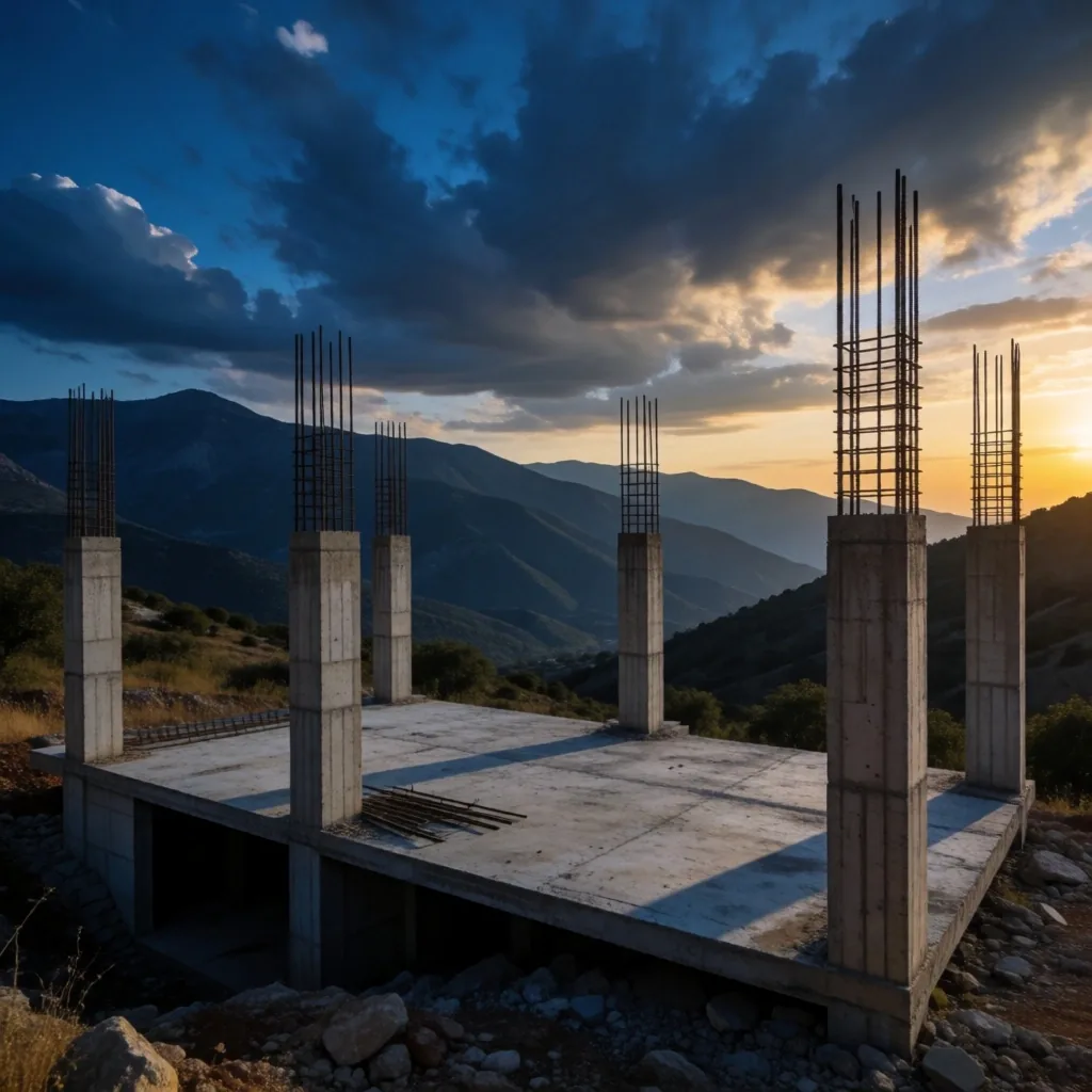 Tamamlanmamış inşaat sahnesi