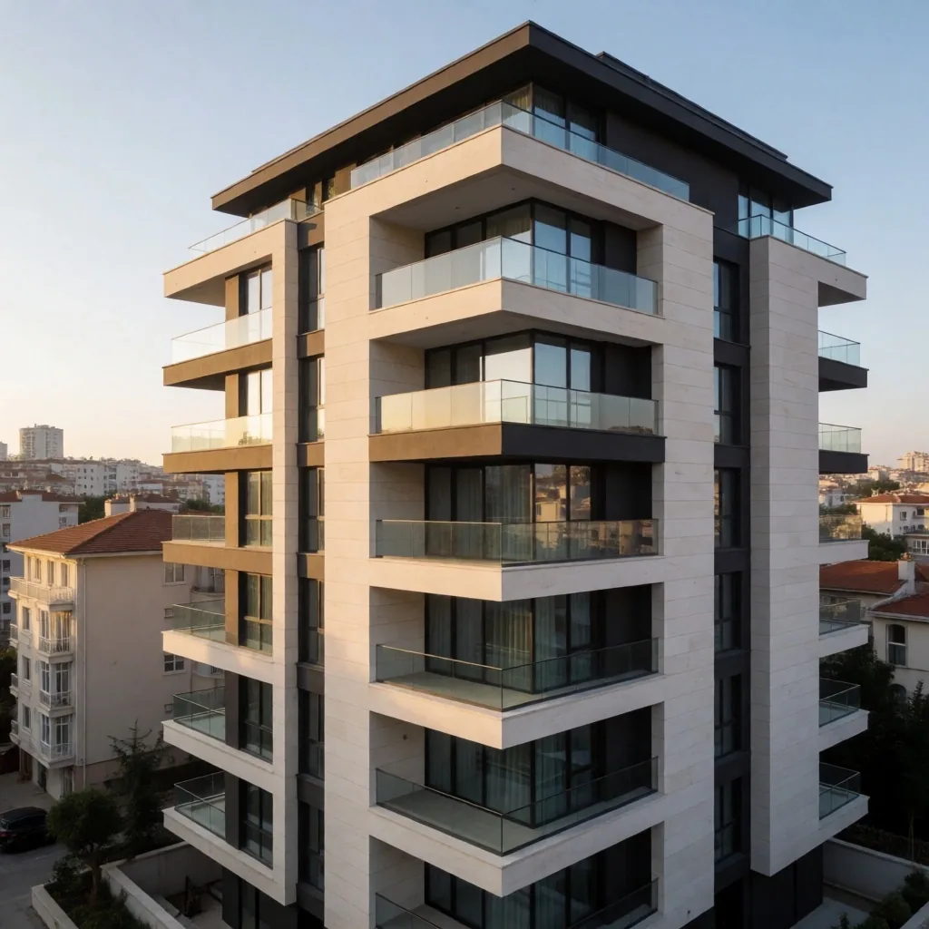Urban residential building with modern facade in Istanbul